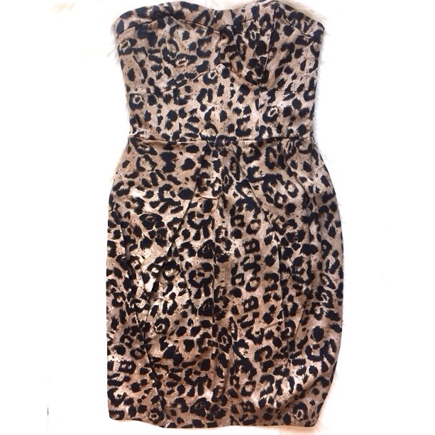 Hot Options Leopard-Print Strapless Mini Dress